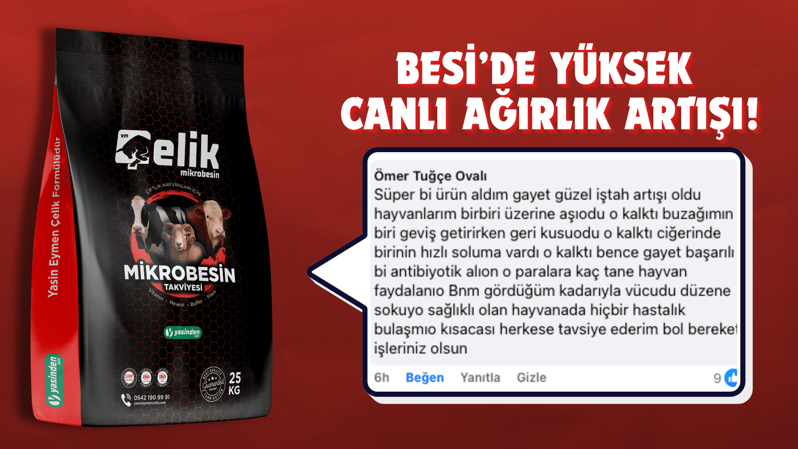 Çelik Besi, besi hayvanlarında canlı ağırlık artışını destekleyen yem katkısı