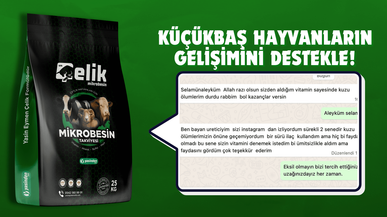Mikrobesin Küçükbaş M+L koyun ve keçilerin koça gelmesini sağlayan yem katkısı, premiks, vitamin ve mineral takviyesi.