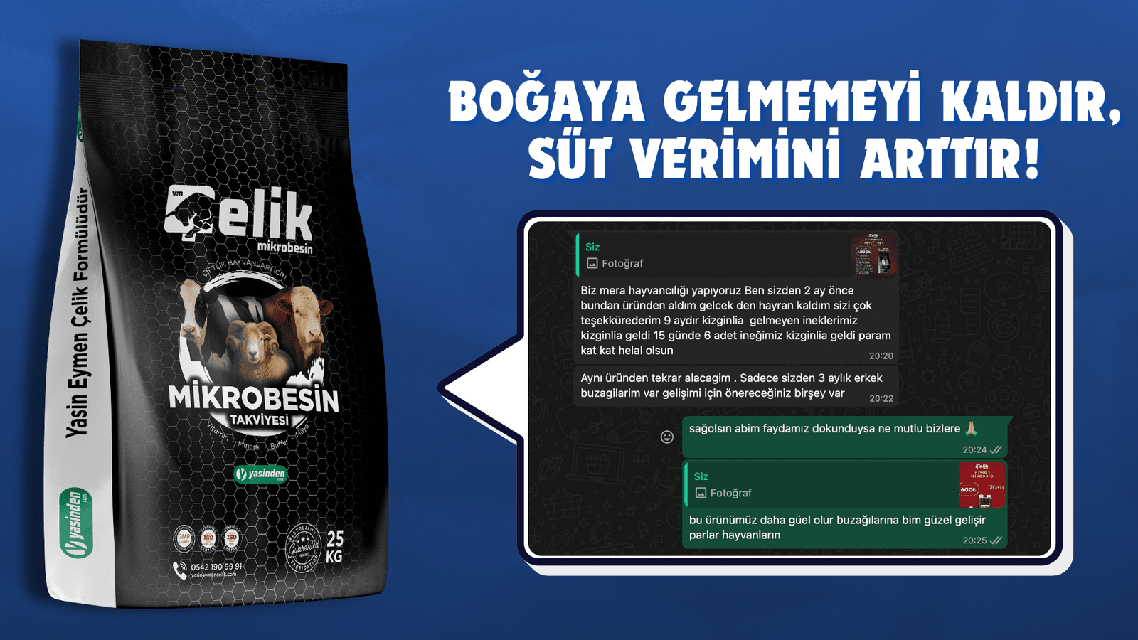 Mikrobesin Sütlü MLT süt verimi artıran ve ineklerin boğaya gelmesine yardımcı olan yem katkısı, premiks, vitamin ve mineral takviyesi.