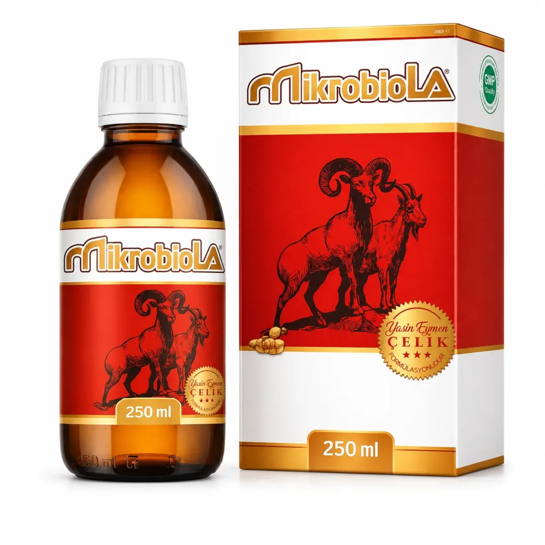 MikroBio-LA 250 ml kuzu ve oğlak probiyotiği şişesi