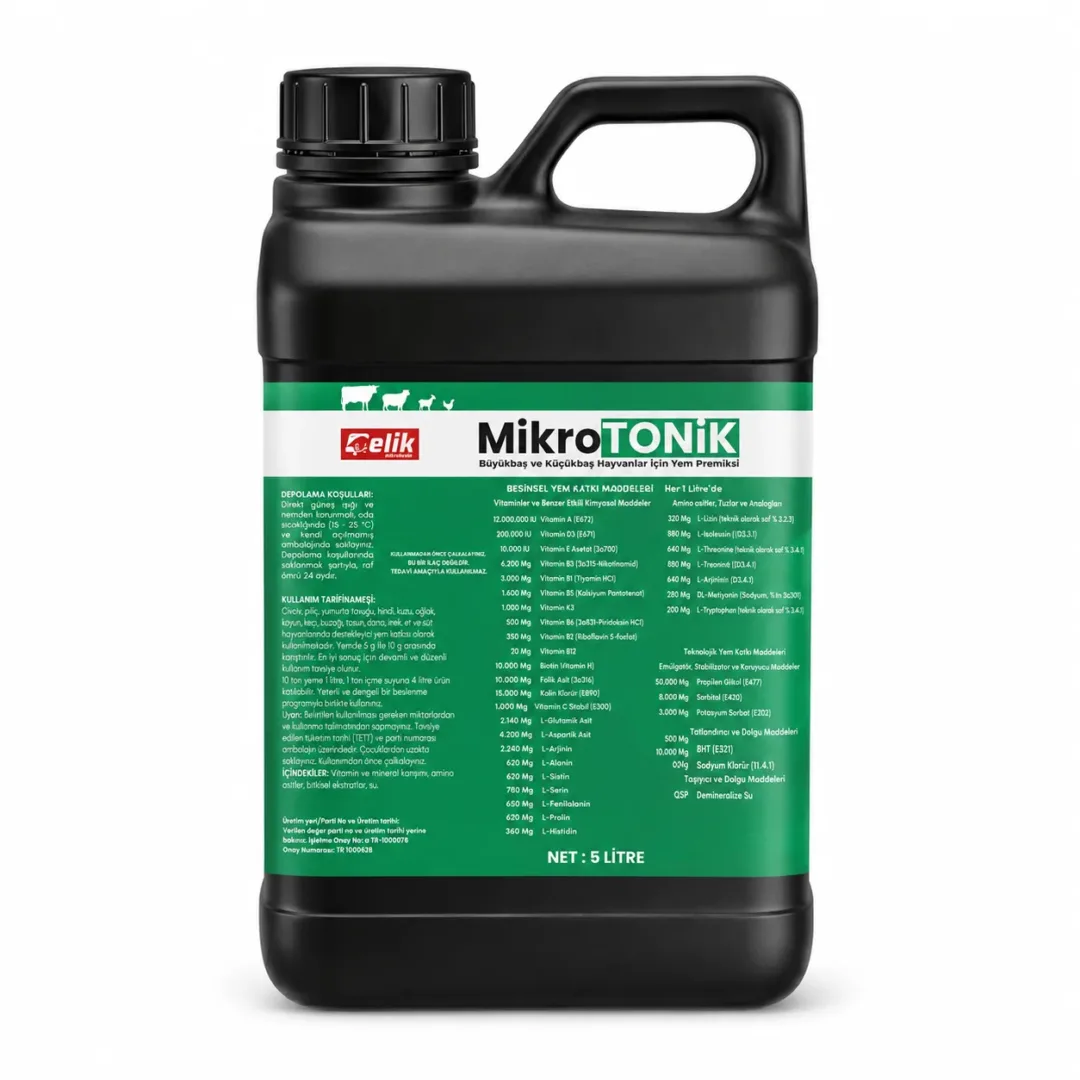MikroTONİK 5 litre buzağı ve kuzu gelişim desteği bidonu